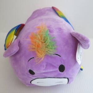 BUN BUN *NWT* Stackable Plush Stuffed Animal Purple with Sparkle Wings/Fins 13"